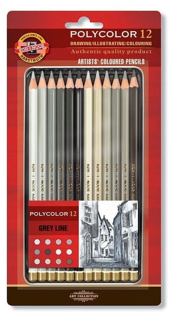 POLYCOLOR Buntstifte 3822 12 Farben Graue Linie 7708 Produktbild 