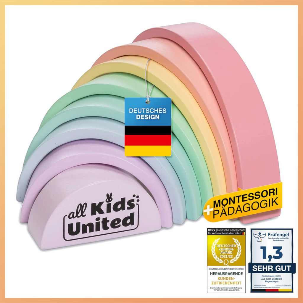 Bunter Holz Regenbogen 8-tlg Kompakt