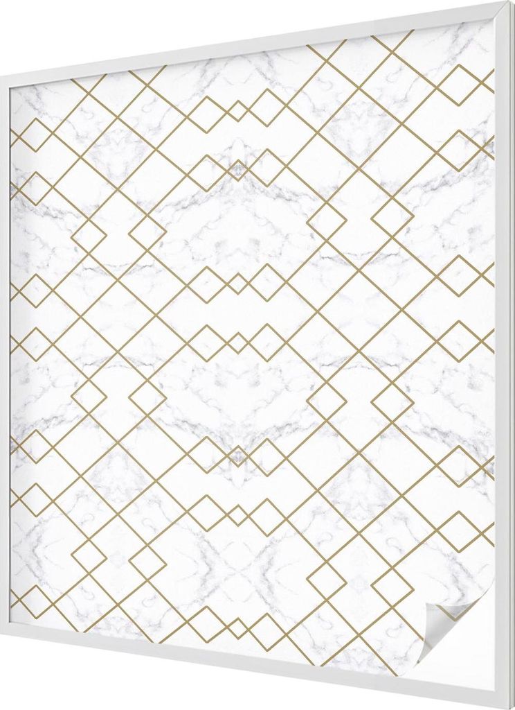 Buntglas Fensterfolie – 116x100 cm – Stained-Glass Design – blickdichte dekorative Sichtschutzfolie – selbstklebend, UV-Schutz – Geometri...