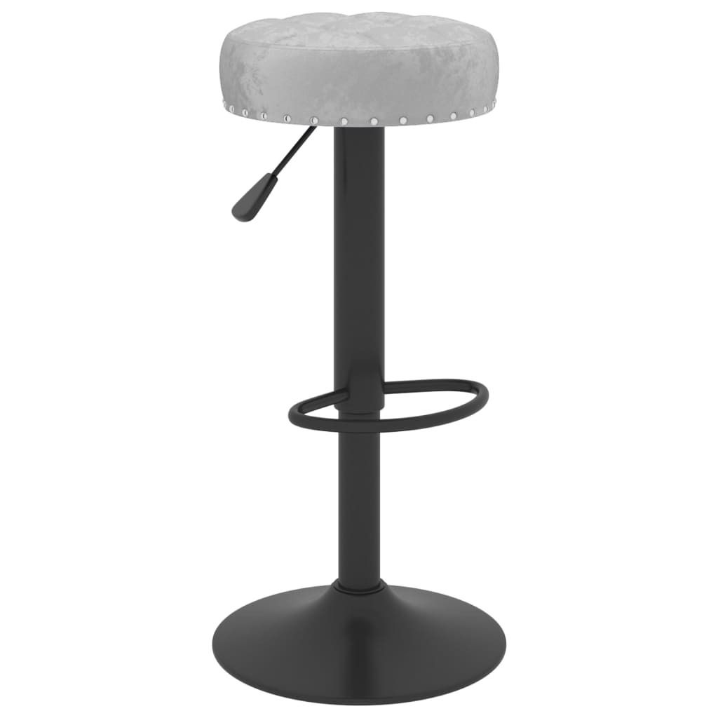 "Winterschlussverkauf "Barhocker 2er Set - CLORIS - Barstuhl - Optimal Komfort, Grau Samt - 38,5 x 38,5 x (63 - 83) cm - DEMöbel3057278