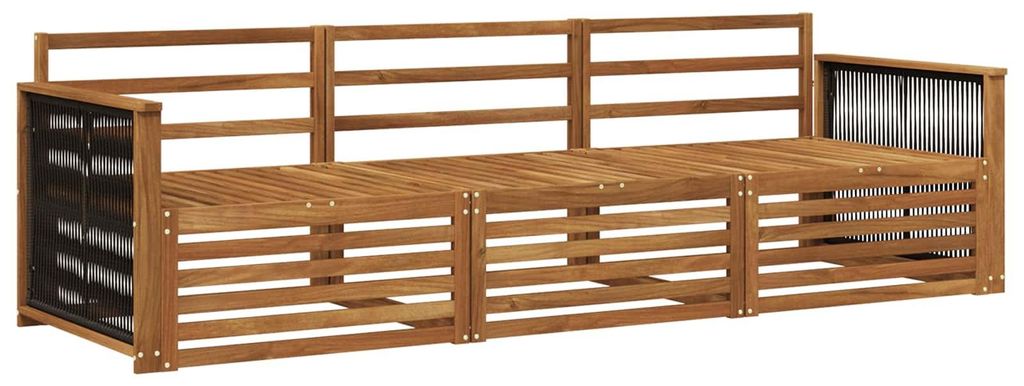 vidaXL Outdoor-Sofagarnitur 3 pcs Natur Massivholz Akazie