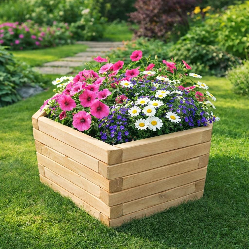 Blumenkasten Holz 51x44x28 cm  Sechseckig Pflanzkbel