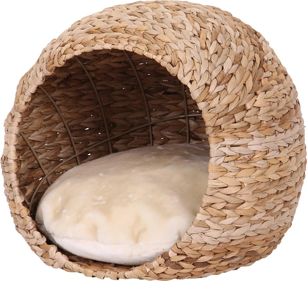Panier Grotte Chat Nobby LASA Beige - Niche Moelleuse et Lit Douillet