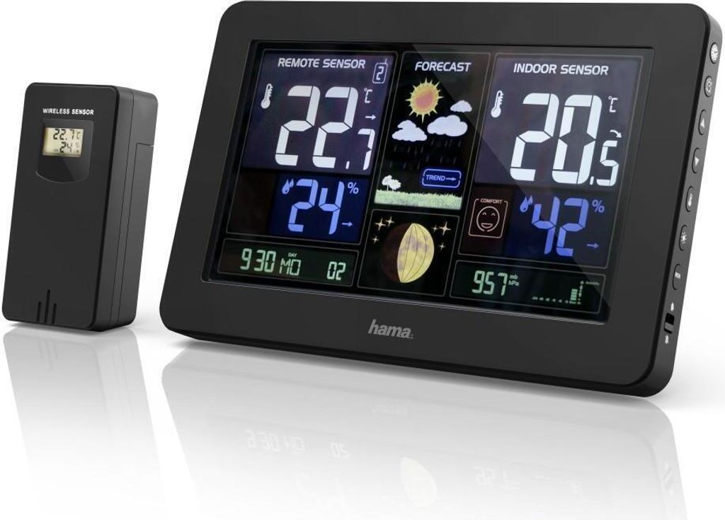 Hama Wetterstation Premium, mit LED-Farbdisplay und Obrázok produktu 