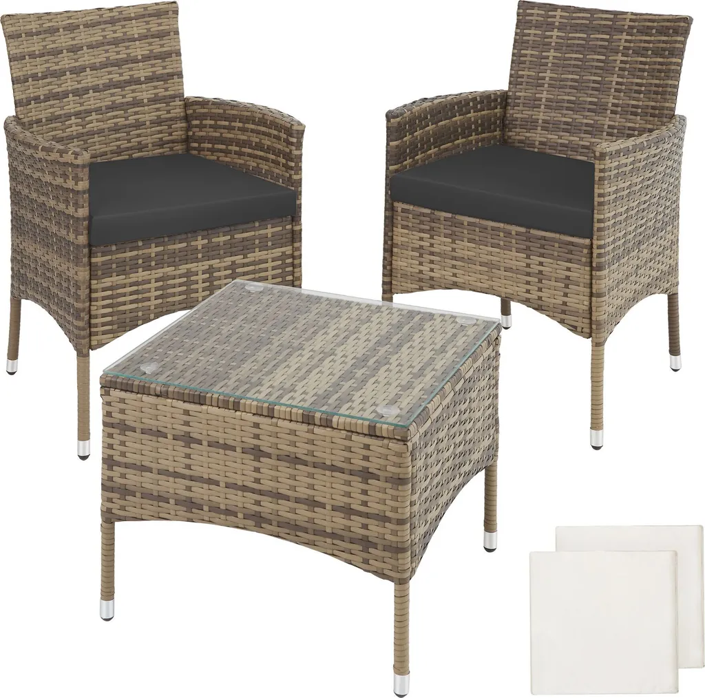 Salon de jardin durable LUCERNE 2 places avec coussins lavables