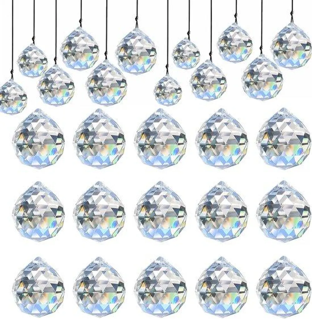 Pendentifs Cristal Haute Réfraction 20mm, Lot de 20 pour Lever du Soleil