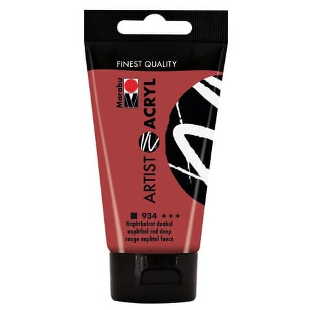 Marabu Artist Acryl, Naphtholrot dunkel 934, 75 ml