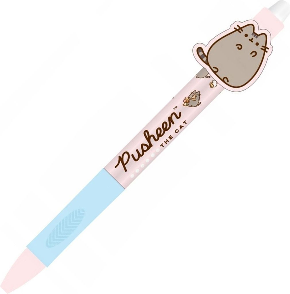 Pusheen Gelschreiber mit Radiergummi, automatisch löschbarer Stift, blaue Tinte, Büro, Schule 0,5 mm x1