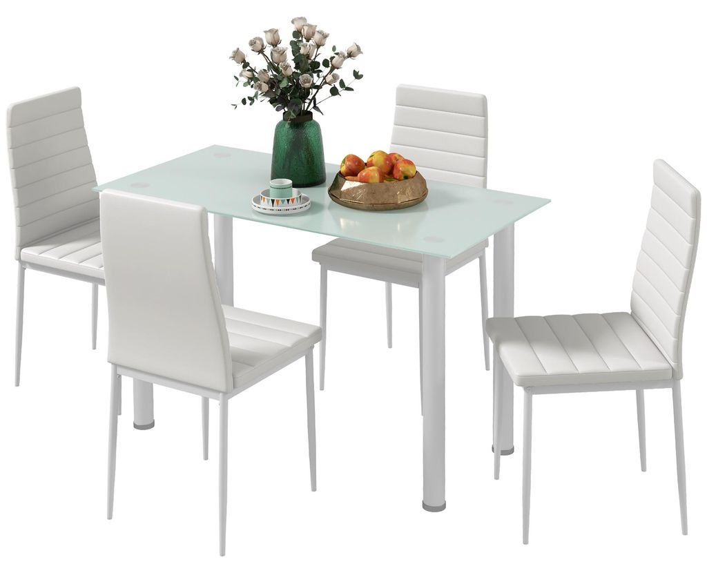 HOMCOM 5-tlg. Essgruppe, Esstisch mit 4 Stühlen, Produktbild 
