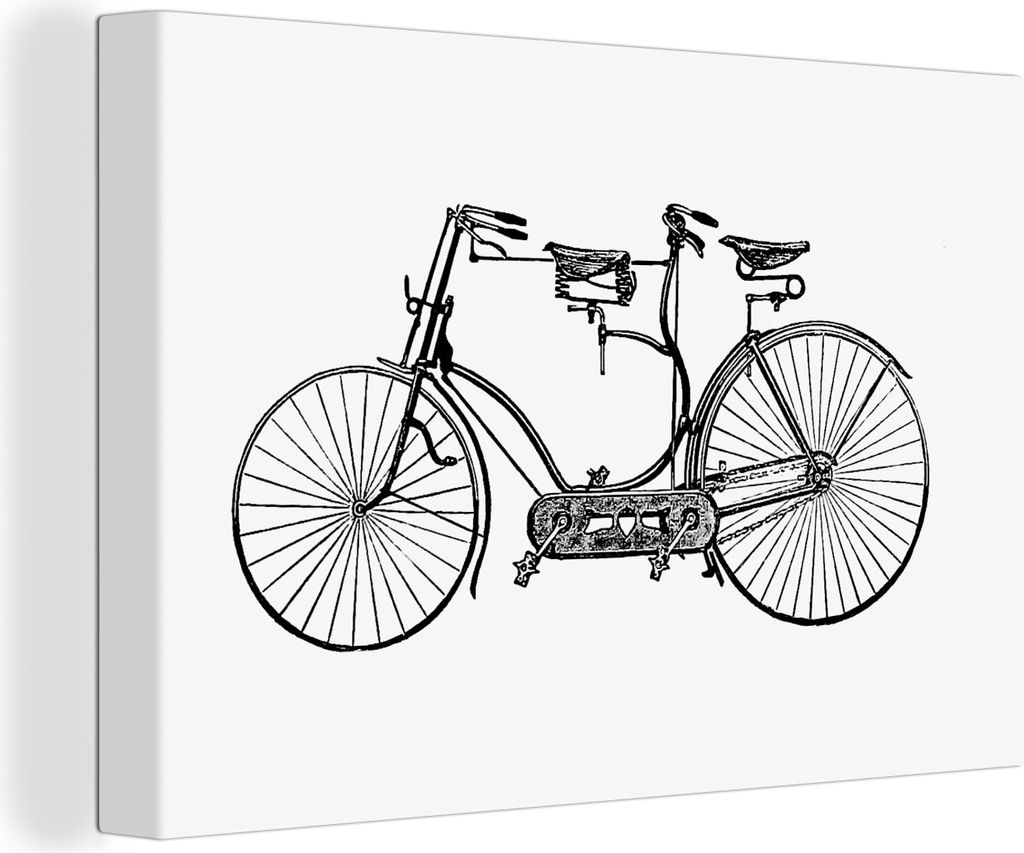 OneMillionCanvasses - Leinwandbilder - 150x100 cm, Retro - Fahrrad - Tandem, Wandbilder Kunstdruck Wanddekoration
