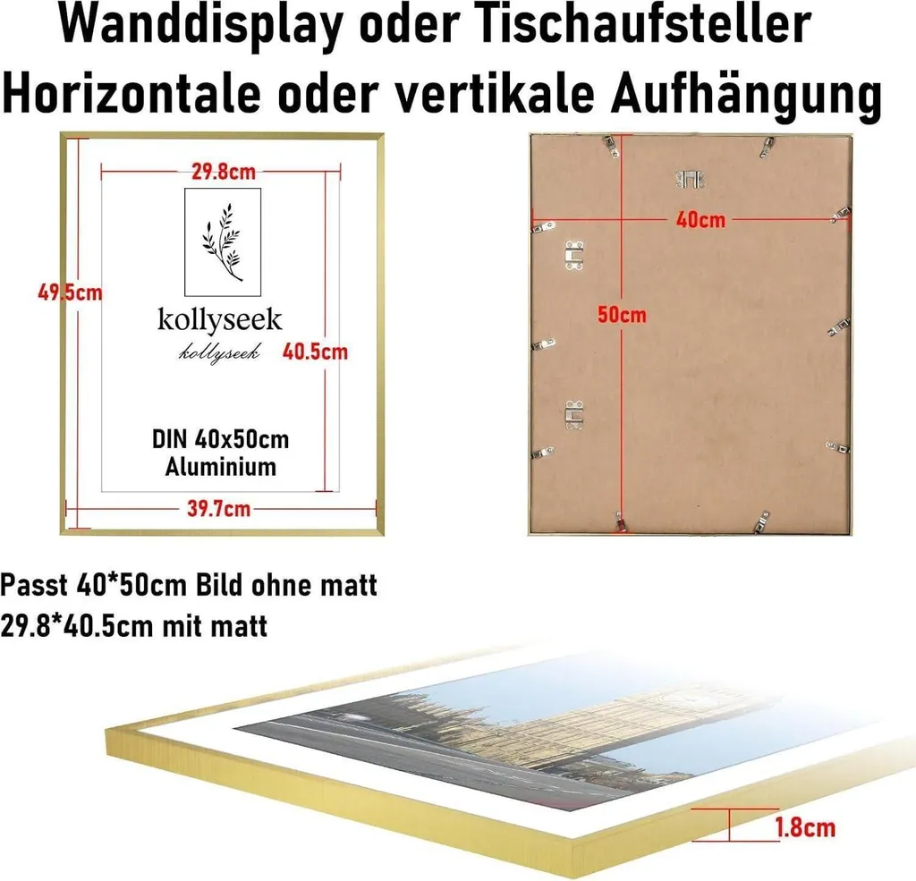 Cornice Oro 40x50 Professionale in Alluminio - Prezzo Offerta - 3