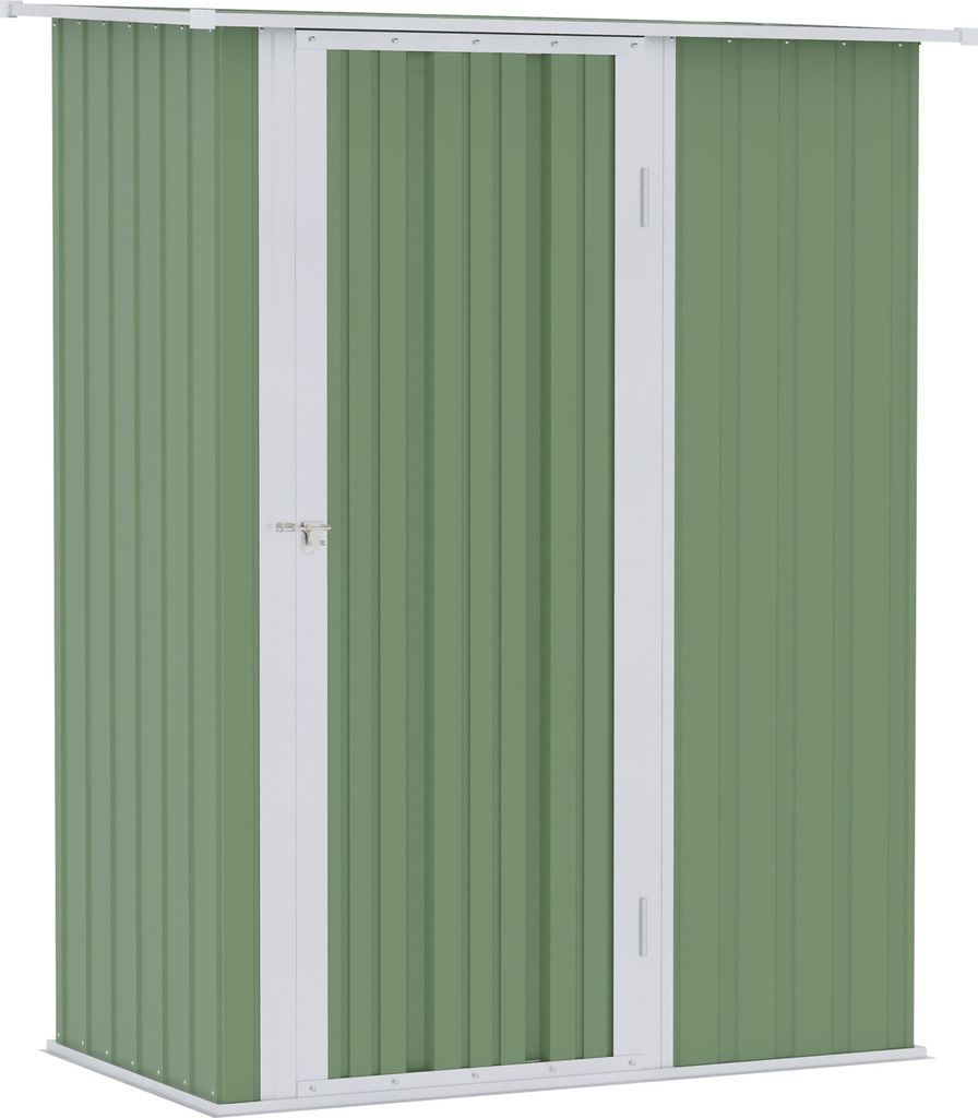 Gerätehaus Gartenhaus Geräteschuppen mit Tür Outdoor Stahl Grün 142 x 84 x 189 cm