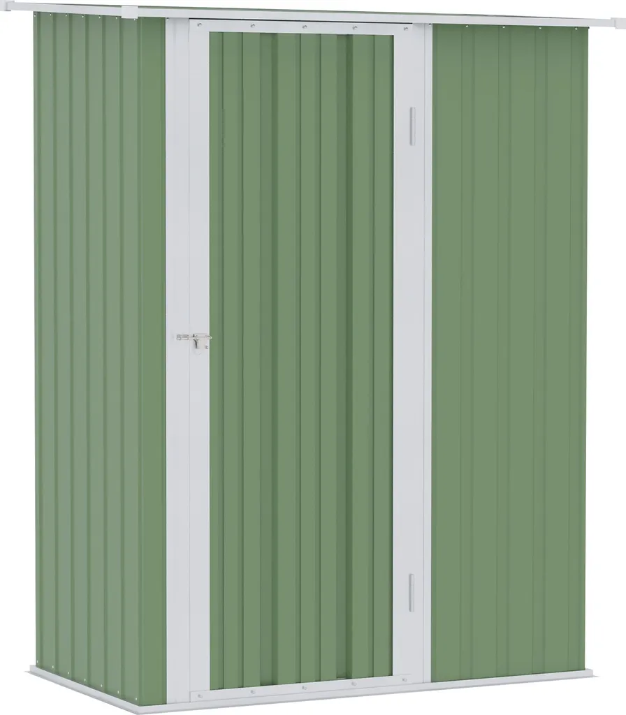 Abri de Jardin Métal : Armoire de Rangement Extérieure Verte 142x84cm