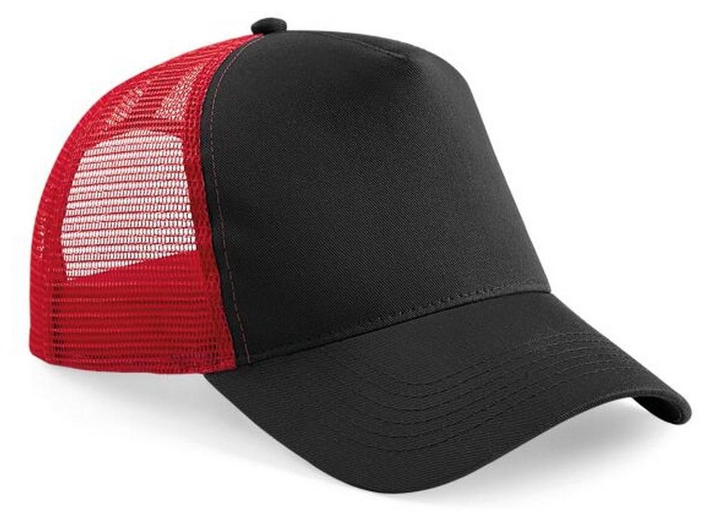 Beechfield - Trucker Cap Snapback für Herren/Damen Uni FK1457 (Einheitsgröße) (Schwarz/Rot)
