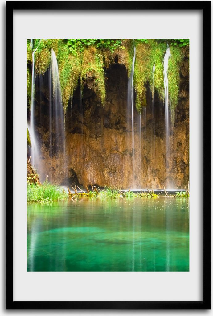 Bild - Bilderrahmen - 40 cm x 60 cm - MDF - Rahmen - Wandkunst - Plitvicer Seen