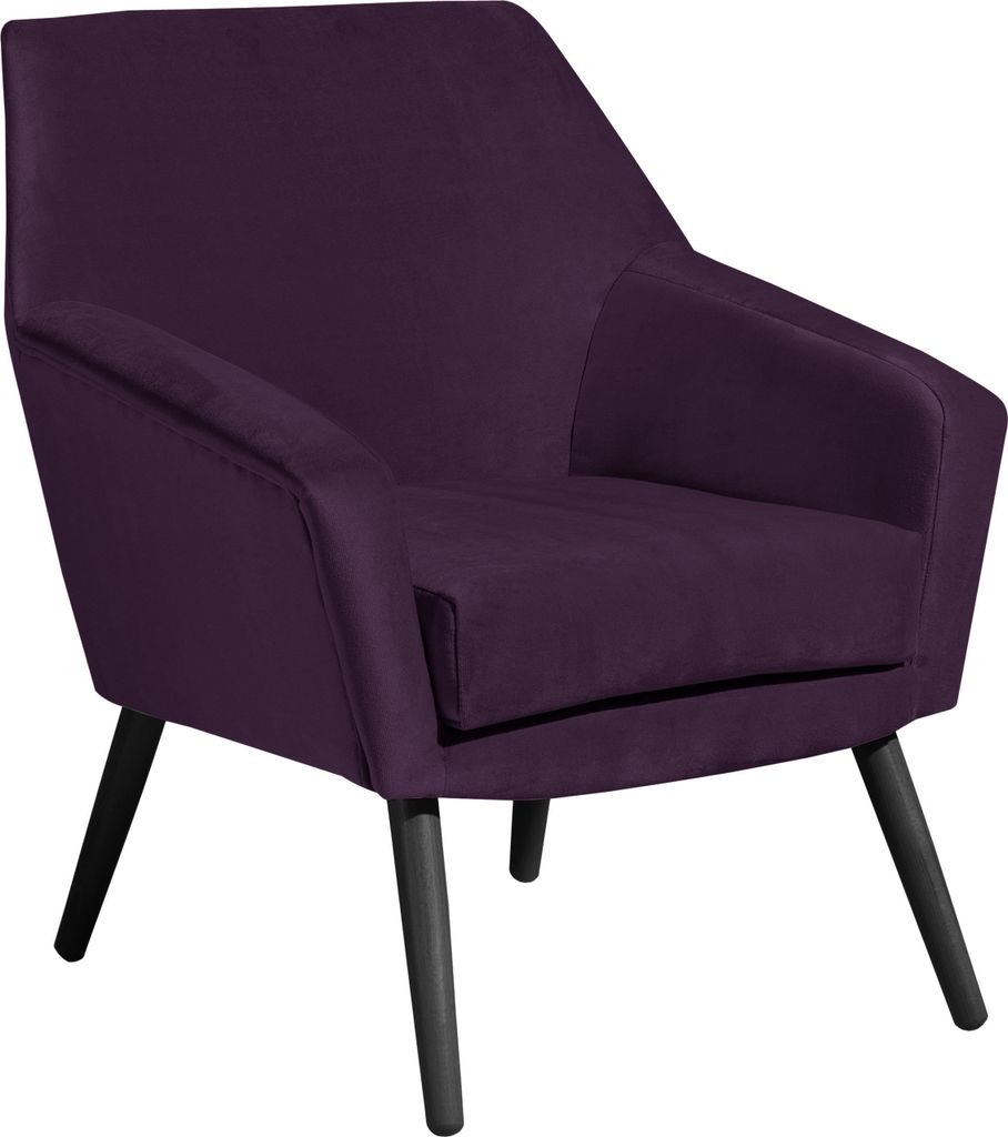 Max Winzer Sessel Alegro - Samtvelours purple - Maße: 67 x 71 x 81 cm