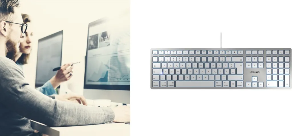 Clavier KC 6000 Slim pour Mac - Clavier filaire chiclet argent et blanc - 11