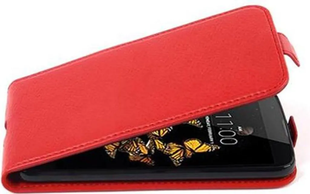 Cadorabo custodia protettiva per LG K8 2016 cover in rosso flip case custodia del telefono cellulare cover in Similcuoio