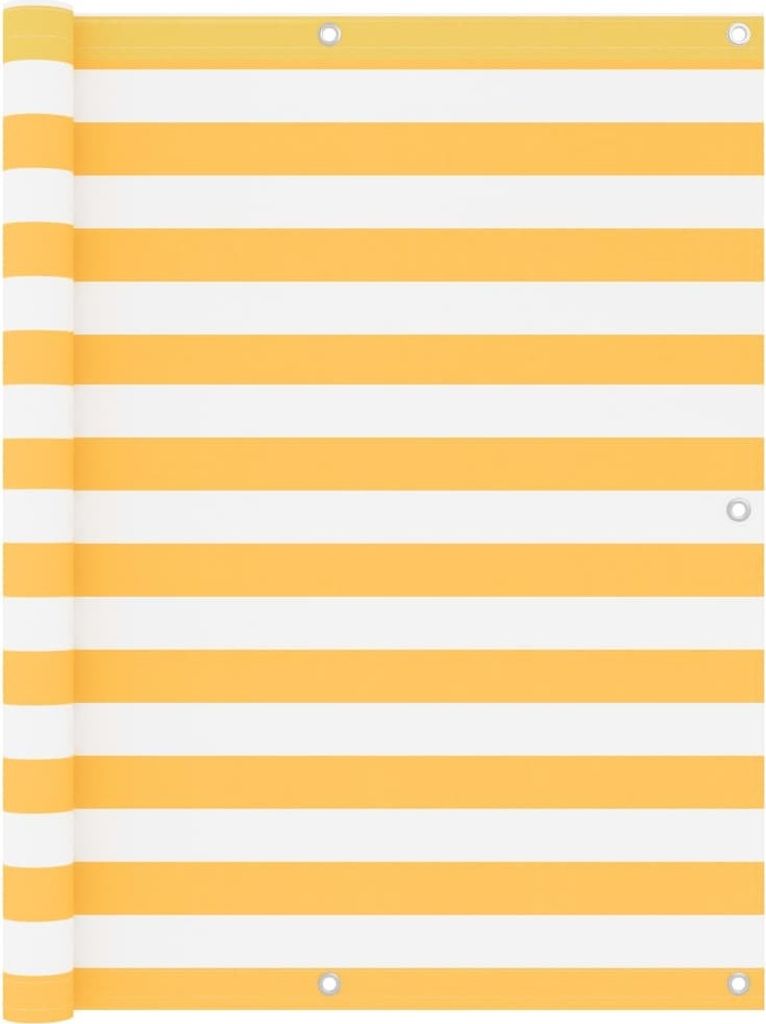 Maison Exclusive - Balkon-Sichtschutz Weiß und Gelb 120x300 cm Oxford-Gewebe