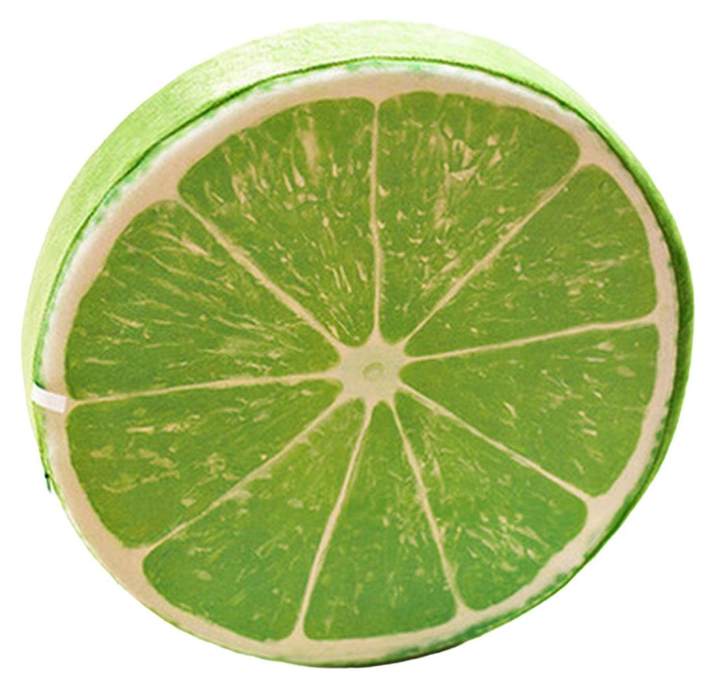 Rundes Dekokissen mit Fruchtscheibenmotiv, Wassermelone, Kiwi und Orange, 3D-Druck, lustiges Frucht-Dekokissen, Sitzkissen für Couch, Stuhl, Boden...