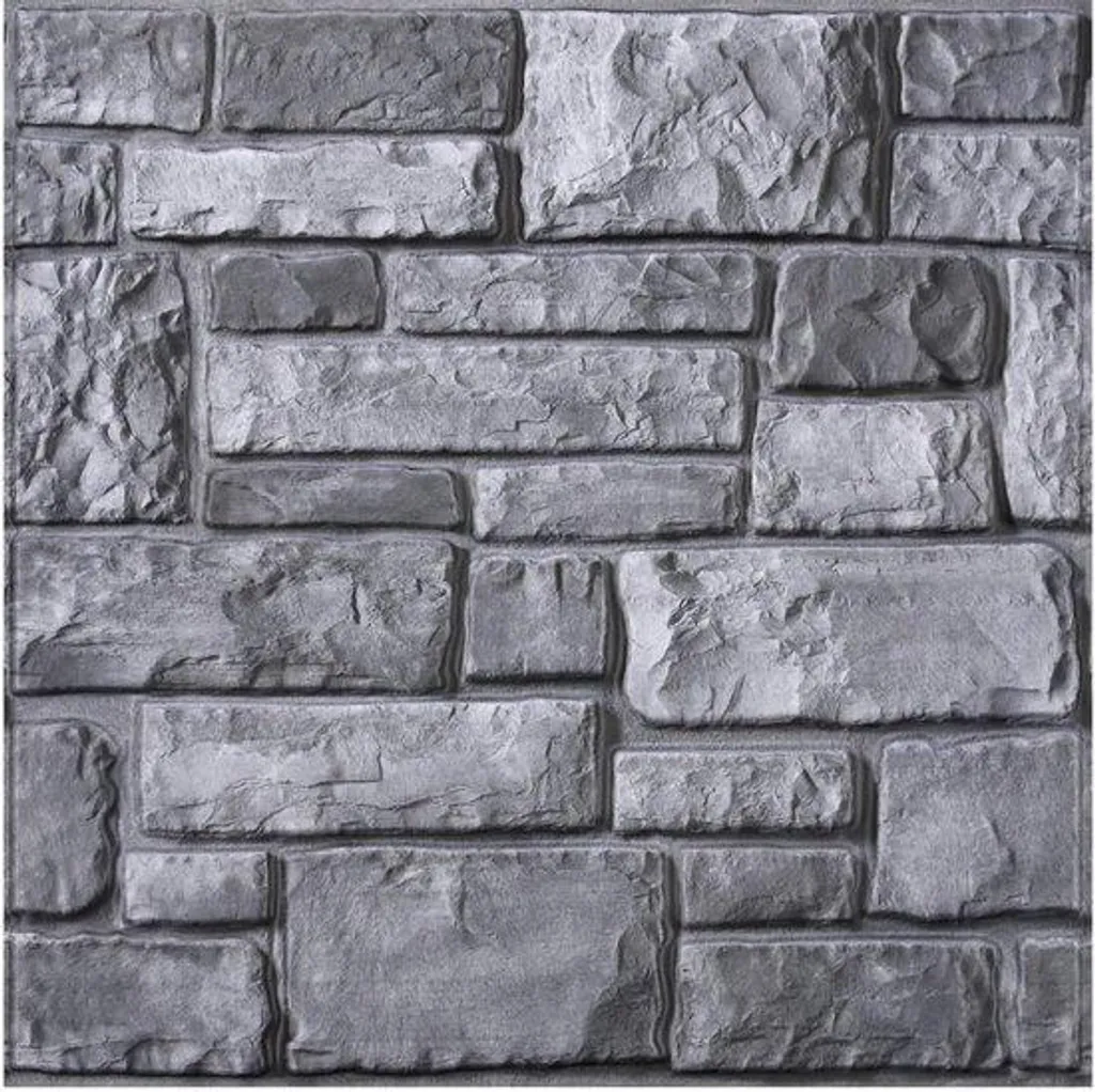 Panneaux muraux 3D PVC aspect pierre naturelle 30x30 cm lot de 10 pièces