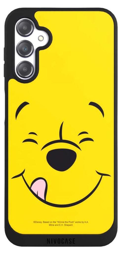 NIVOCASE Handyhülle für Samsung Galaxy A14 5G Hülle NIVOpure Case Schwarz Disney Offizielles Lizenzprodukt Winnie Puuh