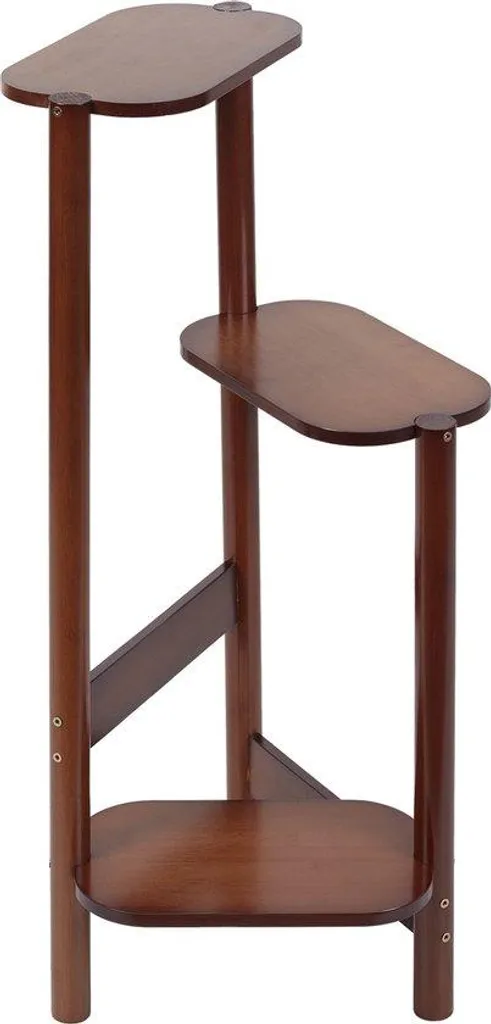 Étagère à plantes triple en bambou naturel - Design 3 niveaux robuste