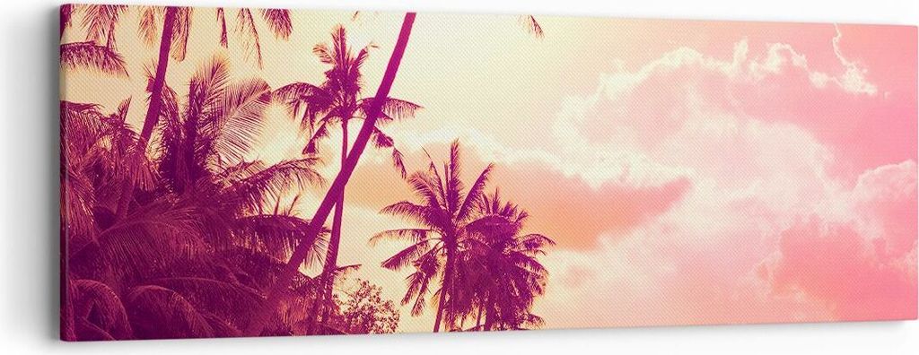 Bild auf Leinwand - Leinwandbild - palme dschungel - 90x30cm - Wand Bild - Wanddeko - Wandbilder - Leinwanddruck - Bilder - Kunstdruck - Wanddekora...