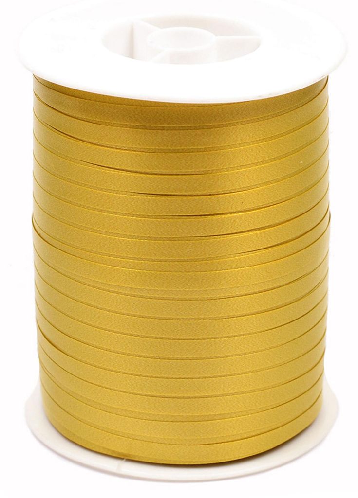 Geschenkband Ringelband 5mm x 500m Rolle Gold Produktbild 