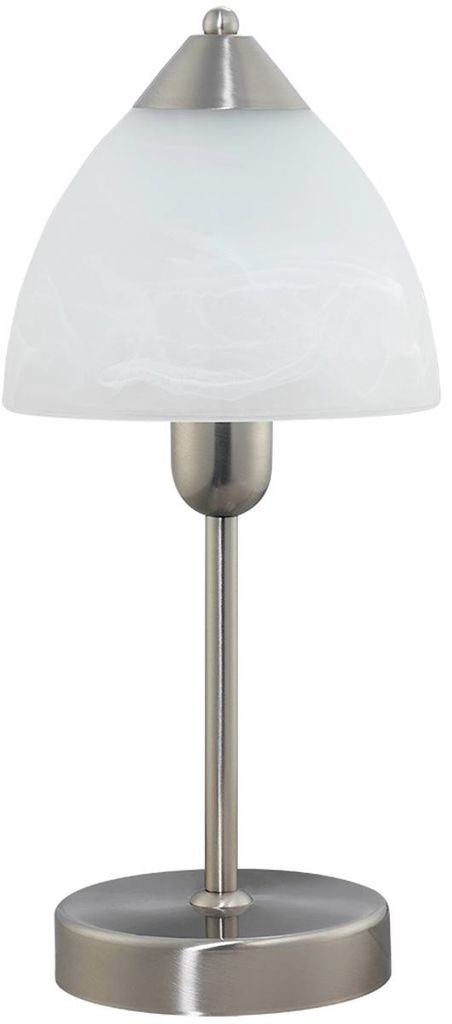 Rabalux 7202 Tischleuchte Tristan, E14, silber-weiß, rund, Standard, ø135mm