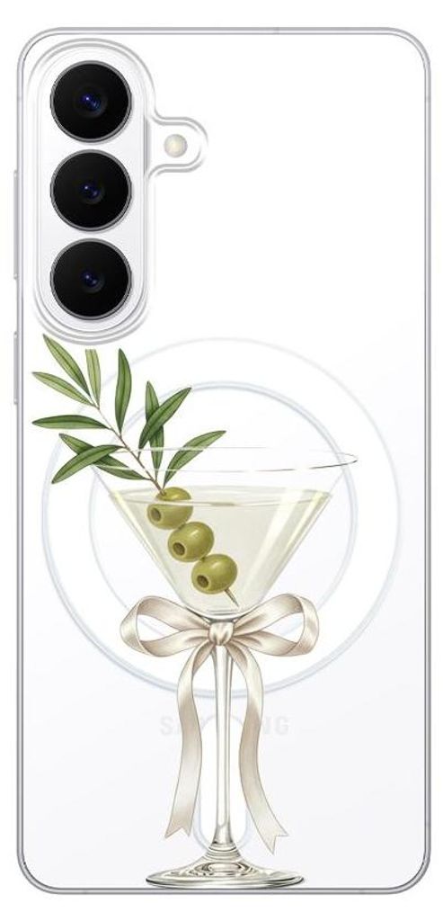 Hartschalenhülle für das Samsung Galaxy S26, kompatibel mit MagSafe, transparent, trockener Martini