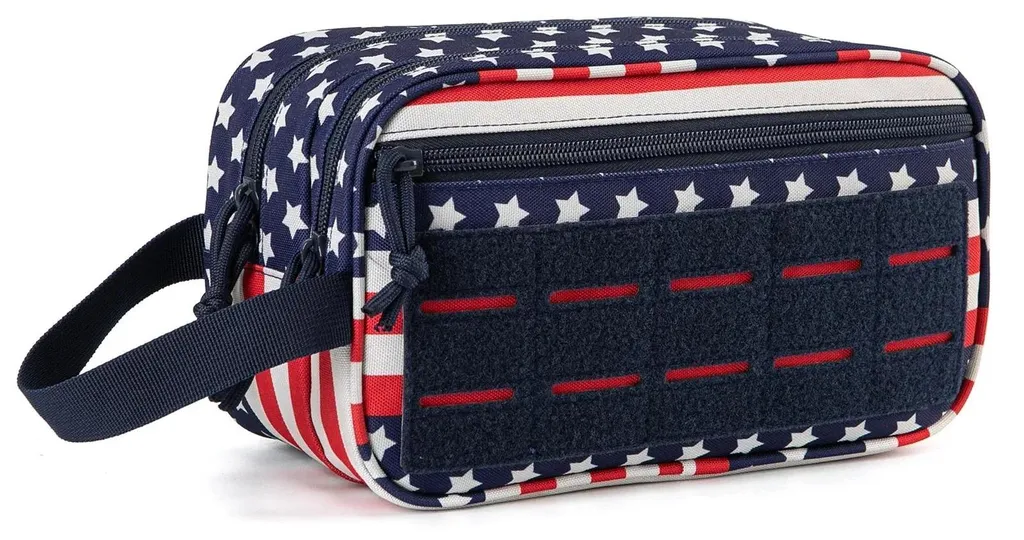 Trousse de toilette design compact et robuste avec drapeau étoilé bleu