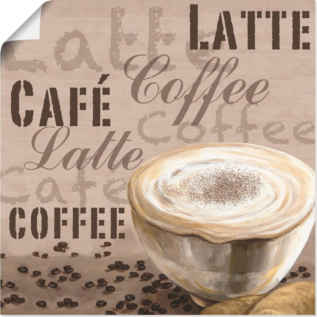 ARTland Poster Milchkaffee Größe: 30x30 cm