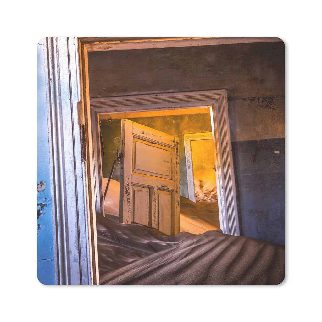 MuchoWow Mauspad Mousepad Tür - Wüste - Sand - Architektur 30x30 cm - Mousepads - Maus Mat - Pad - Mausunterlage - Gaming