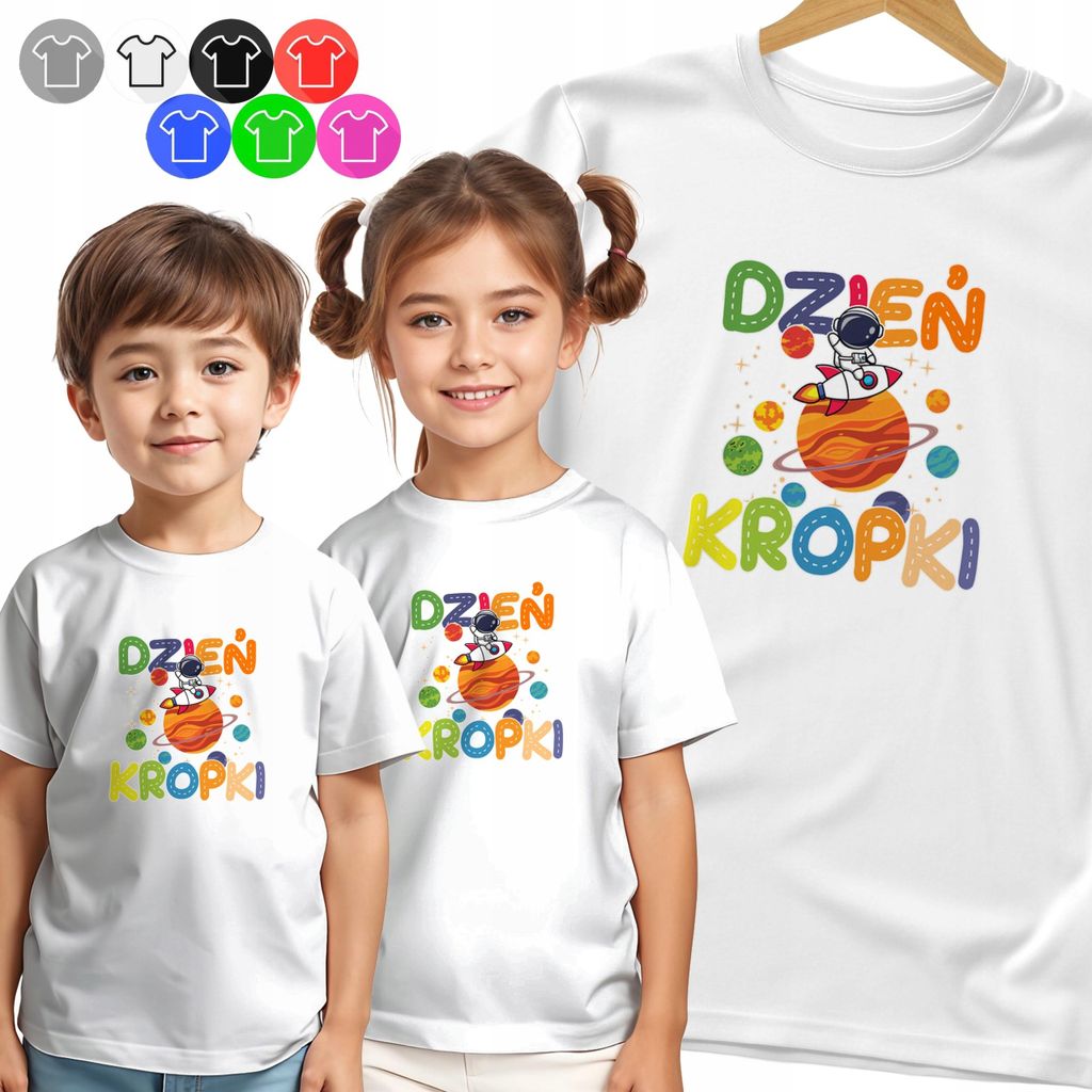 Kinder-T-Shirt Dots Tag Raum Astronaut Planeten Punkt - 98 Xxs