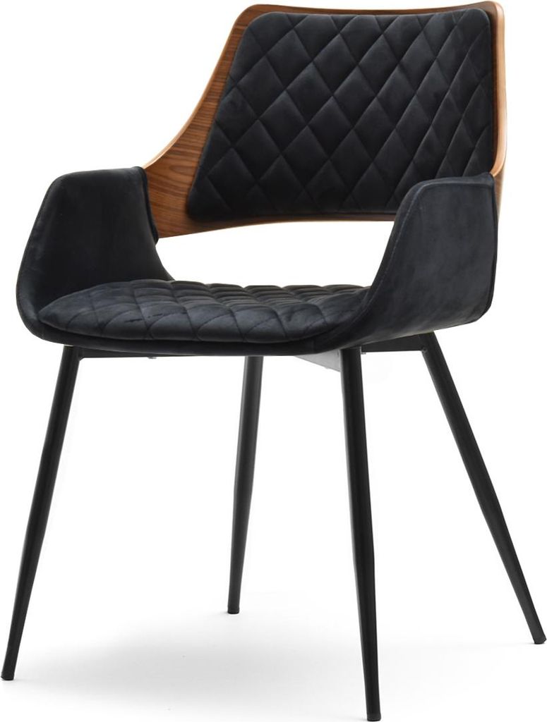 A studio shot of a single chair.