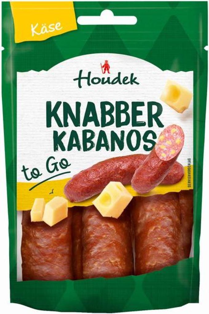 Houdek Knabber Kabanos Käse to Go 80g