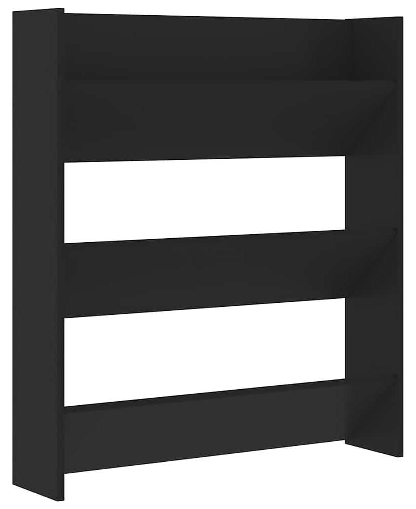 vidaXL Scarpiera a muro nera 80x18x90 cm in materiale Immagine del prodotto 