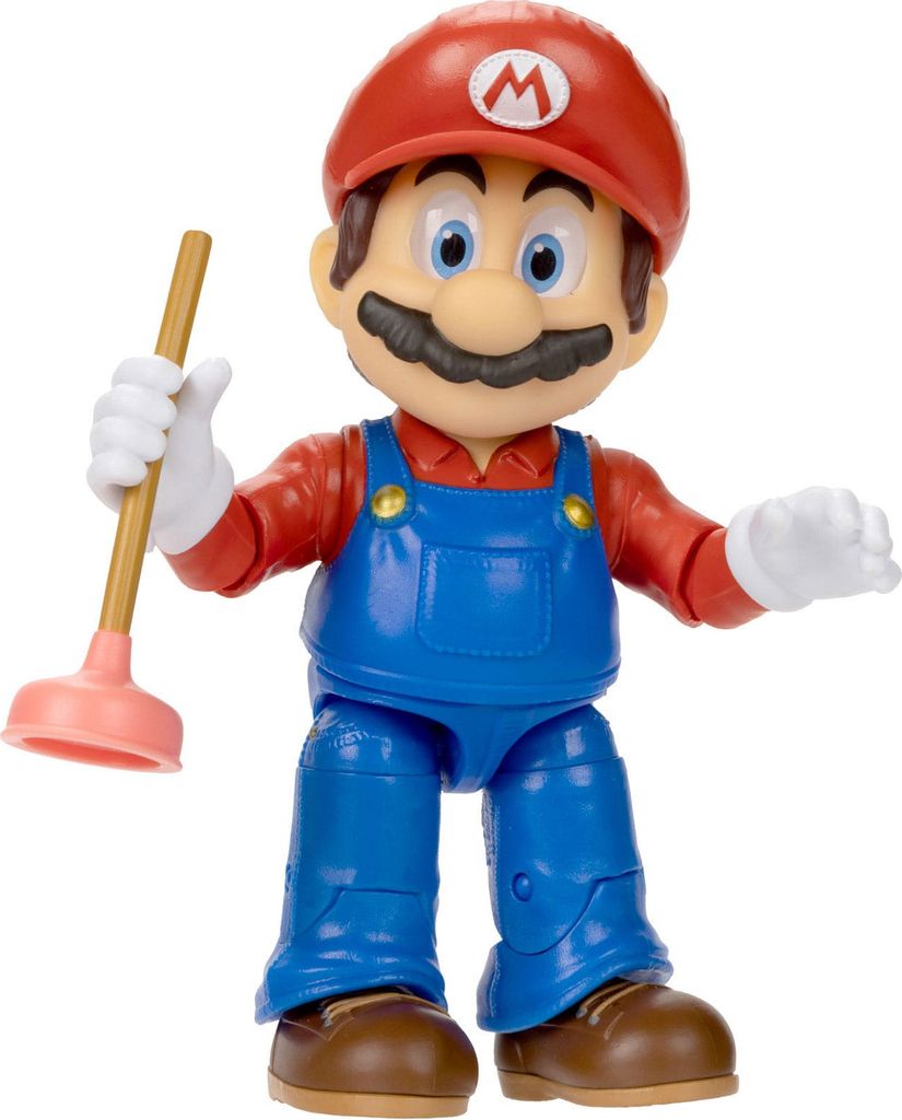 A Mario action figure holding a plunger.