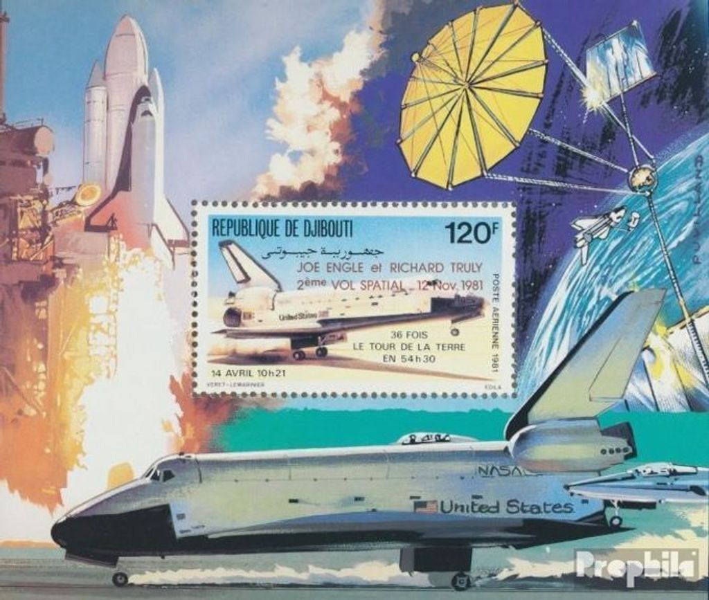 Briefmarken Dschibuti 1981 Mi Block51A (kompl.Ausg.) postfrisch Raumfähre