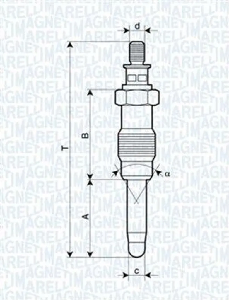 Magneti Marelli 062587001304 Candeletta Renault Clio I Rapid Diesel