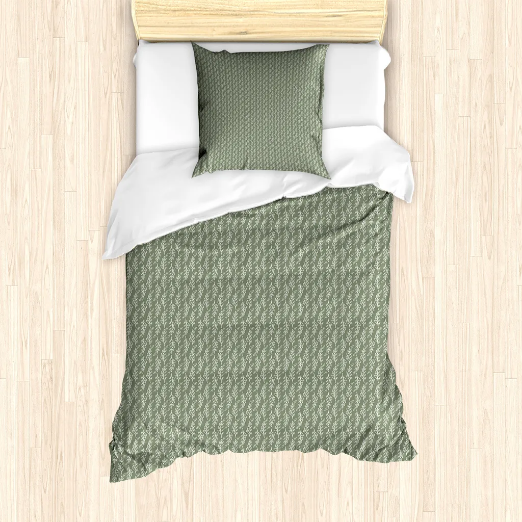 Biancheria da Letto ABAKUHAUS Verde Foglie 135x200 | Qualità Garantita