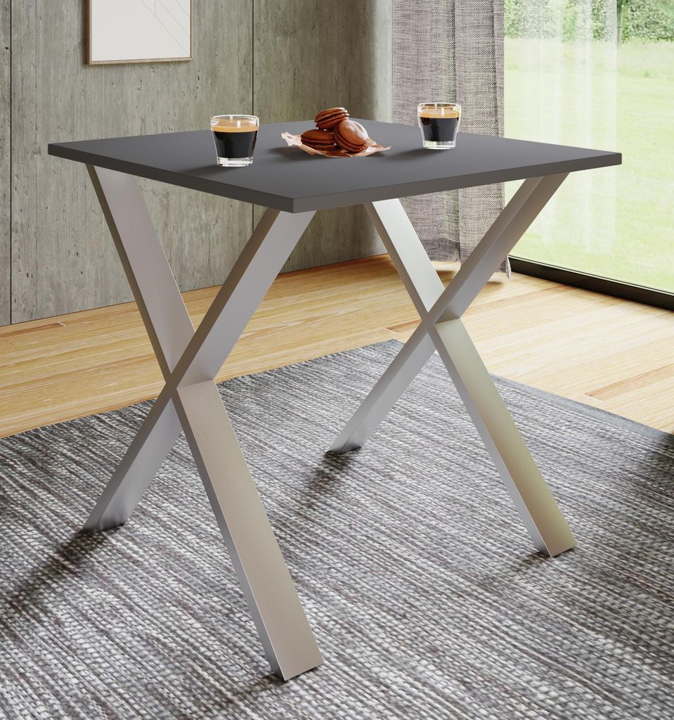 VCM Premium Holz Esstisch | H. 76 x B. 80 x T. 50 cm | Küchentisch Speisetisch Tisch Xona X