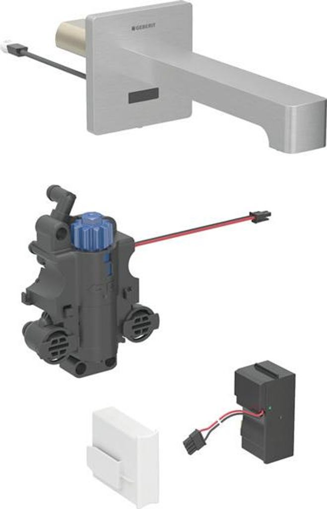 Geberit Brenta Waschtischarmatur, Ausladung 170mm, mit Thermostatmischer, Netzbetrieb, für UP-Funktionsbox, 116.277.SN.1