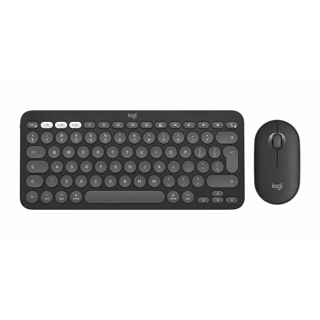 Logitech Pebble 2 Combo Tastatur & Maus - AZERTY - Französisch - Tastatur, Kabellos, Bluetooth USB, Graphit - Maus, Optische, Kabellos, Bluetooth,...