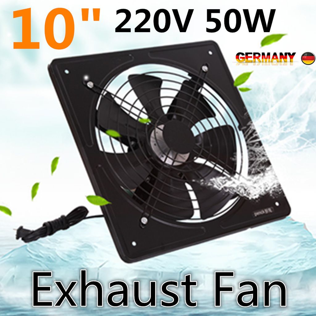 200mm Axial Industrie Ventilator 80W - 25x25x15cm Abluftventilator Für Küche & Werkstatt