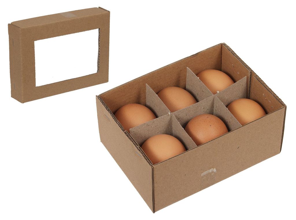 6 Hühnereier ausgeblasen braun ca 6cm natur Eier Ostereier Produktbild 