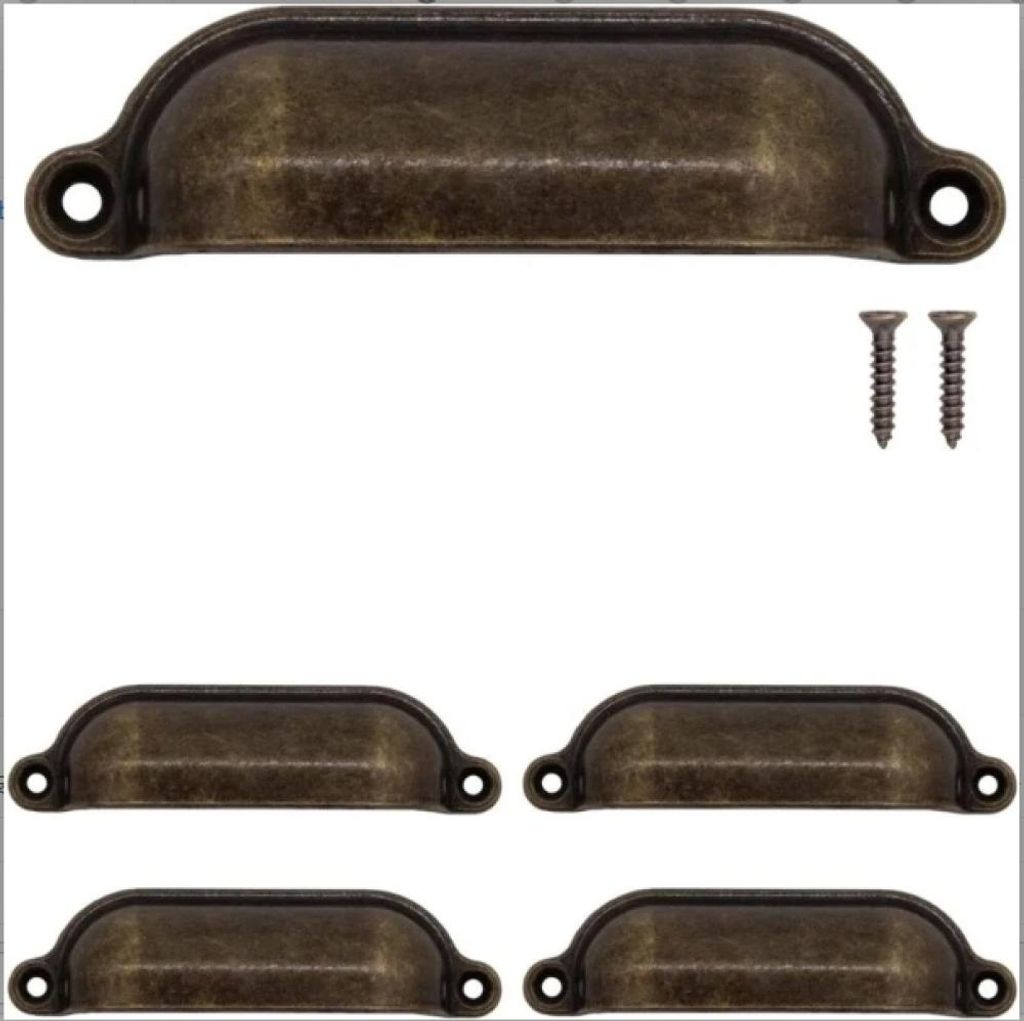 Schubladengriffe, Möbelgriffe Eisen, für Möbel, Sideboards, Truhen, Vintage Kommoden, Antik Bronze Retro Design Landhausstil, 100 x 26 mm, 4er Set