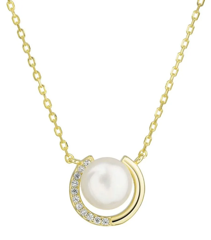 Collier mariage ou soirée : perle de rivière et zirconium raffiné