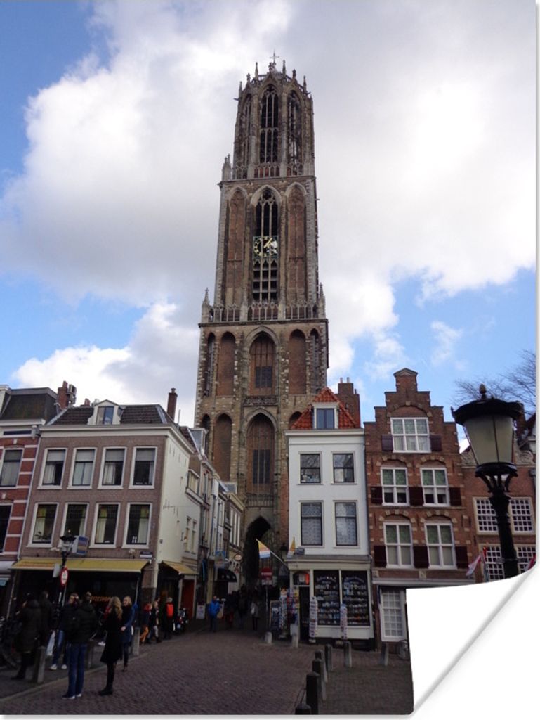 MuchoWow Poster Utrecht - Domturm - Wolken 120x160 cm - Wandbilder